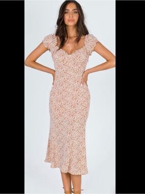 Princess Polly Just Like Heaven midi dress with zipper, Size US 6 floral